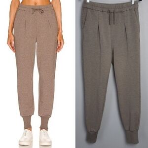 Varley Keswick Taupe High Rise Jogger Sweatpants Small Drawstring Waist